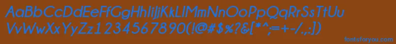 ChampagneLimousinesBoldItalic Font – Blue Fonts on Brown Background