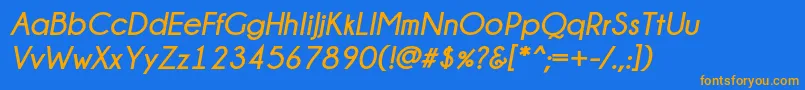 ChampagneLimousinesBoldItalic Font – Orange Fonts on Blue Background