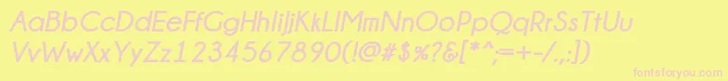 ChampagneLimousinesBoldItalic Font – Pink Fonts on Yellow Background