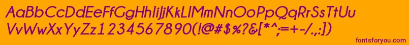 ChampagneLimousinesBoldItalic Font – Purple Fonts on Orange Background