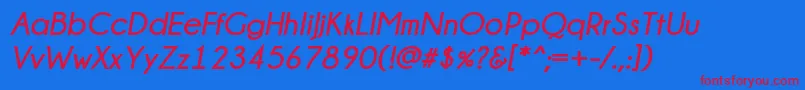 ChampagneLimousinesBoldItalic Font – Red Fonts on Blue Background