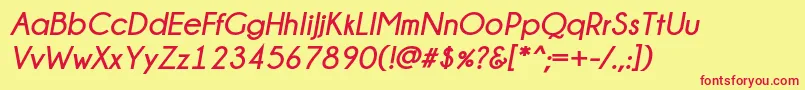 ChampagneLimousinesBoldItalic Font – Red Fonts on Yellow Background