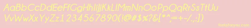 ChampagneLimousinesBoldItalic-Schriftart – Gelbe Schriften auf rosa Hintergrund