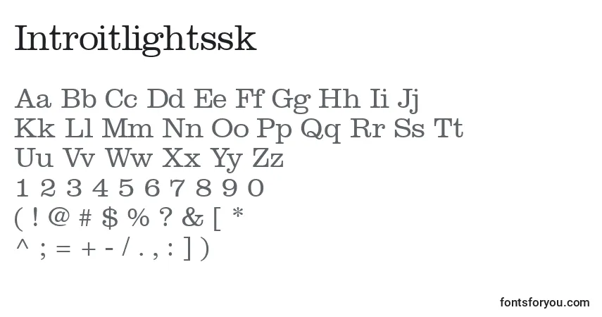 Fuente Introitlightssk - alfabeto, números, caracteres especiales