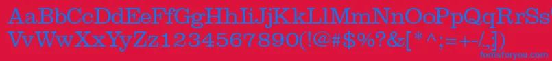 Czcionka Introitlightssk – niebieskie czcionki na czerwonym tle