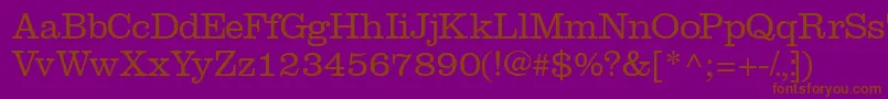 Introitlightssk-fontti – ruskeat fontit violetilla taustalla