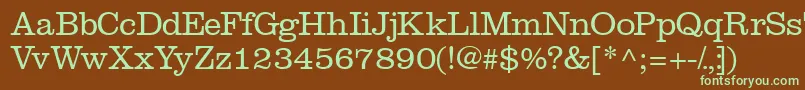 Introitlightssk-fontti – vihreät fontit ruskealla taustalla