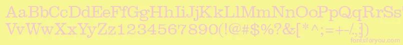 Introitlightssk-fontti – vaaleanpunaiset fontit keltaisella taustalla