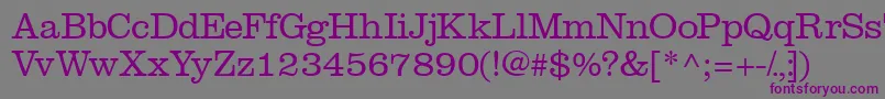 Introitlightssk-fontti – violetit fontit harmaalla taustalla