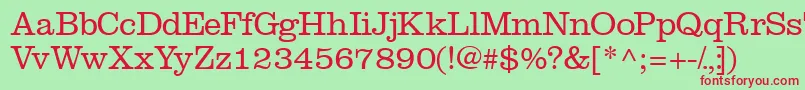 Introitlightssk-Schriftart – Rote Schriften auf grünem Hintergrund