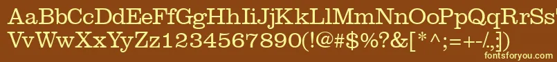 Introitlightssk-fontti – keltaiset fontit ruskealla taustalla