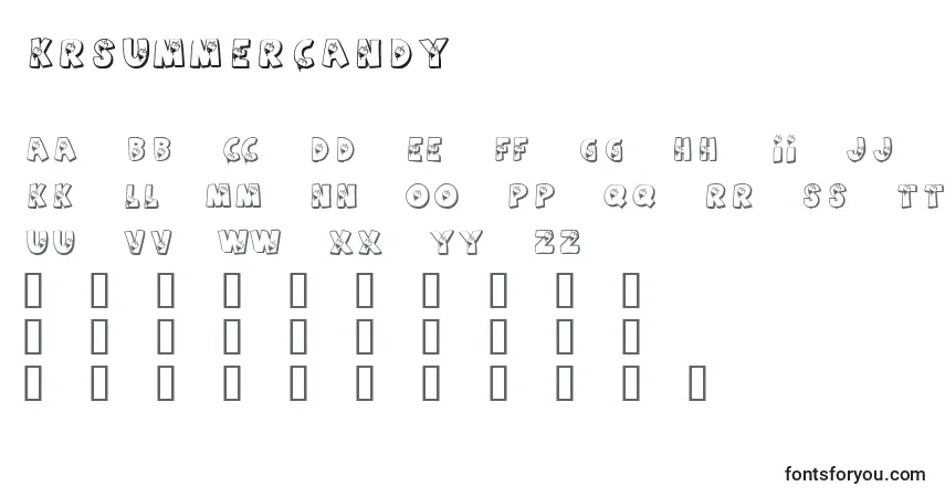 Czcionka KrSummerCandy – alfabet, cyfry, specjalne znaki