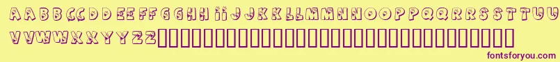 KrSummerCandy Font – Purple Fonts on Yellow Background