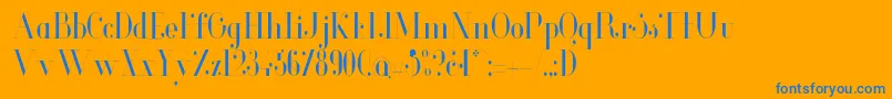 GlamorLightcondensed Font – Blue Fonts on Orange Background