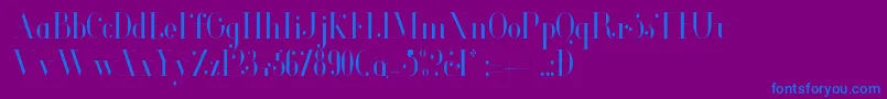 フォントGlamorLightcondensed – 紫色の背景に青い文字