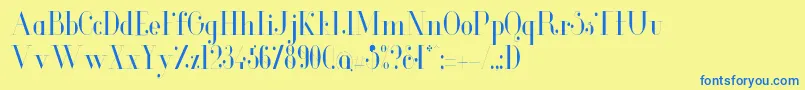 GlamorLightcondensed Font – Blue Fonts on Yellow Background