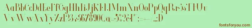 GlamorLightcondensed Font – Brown Fonts on Green Background