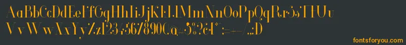 GlamorLightcondensed Font – Orange Fonts on Black Background