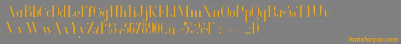 フォントGlamorLightcondensed – オレンジの文字は灰色の背景にあります。