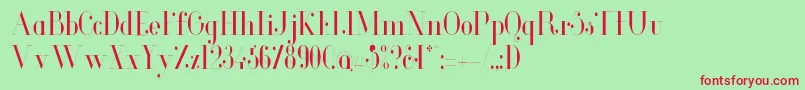 GlamorLightcondensed Font – Red Fonts on Green Background