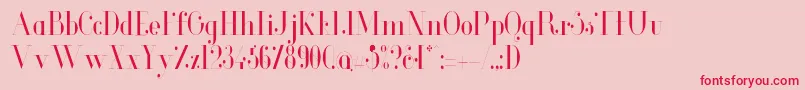 GlamorLightcondensed Font – Red Fonts on Pink Background