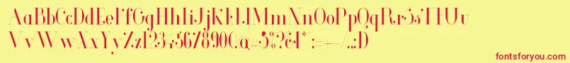 GlamorLightcondensed Font – Red Fonts on Yellow Background