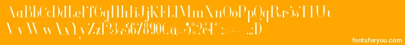 フォントGlamorLightcondensed – オレンジの背景に白い文字