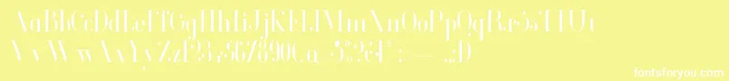 フォントGlamorLightcondensed – 黄色い背景に白い文字