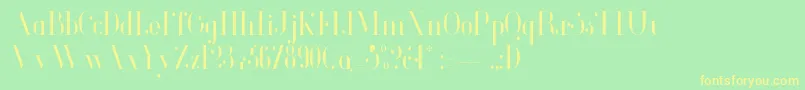GlamorLightcondensed-fontti – keltaiset fontit vihreällä taustalla