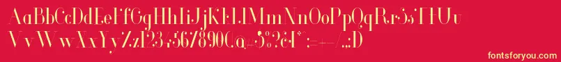 フォントGlamorLightcondensed – 黄色の文字、赤い背景