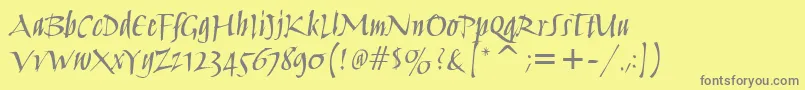 HumanaScriptMdItcTtMedium Font – Gray Fonts on Yellow Background