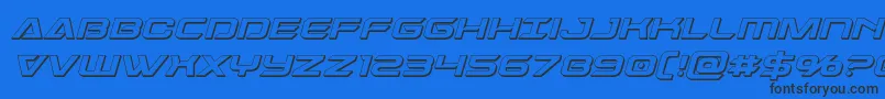 Dameron3Dital Font – Black Fonts on Blue Background