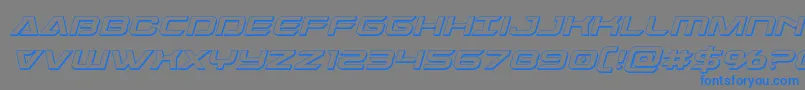 Шрифт Dameron3Dital – синие шрифты на сером фоне