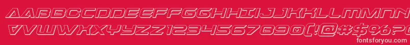 Dameron3Dital-fontti – vaaleanpunaiset fontit punaisella taustalla
