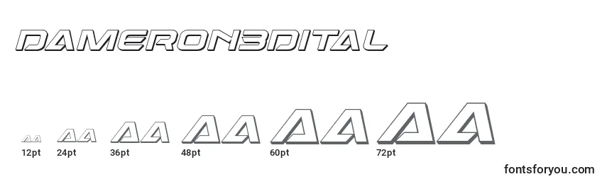 Dameron3Dital Font Sizes