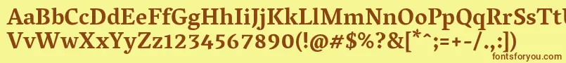 VesperlibreBold Font – Brown Fonts on Yellow Background