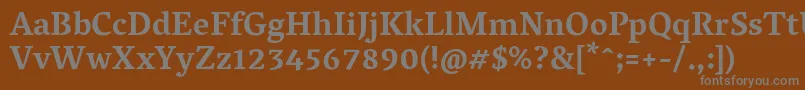 フォントVesperlibreBold – 茶色の背景に灰色の文字