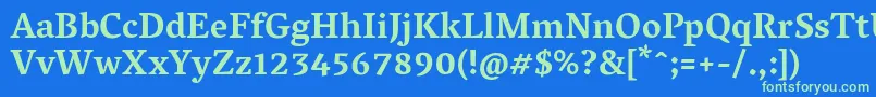 フォントVesperlibreBold – 青い背景に緑のフォント