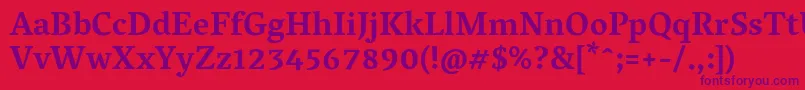 VesperlibreBold Font – Purple Fonts on Red Background