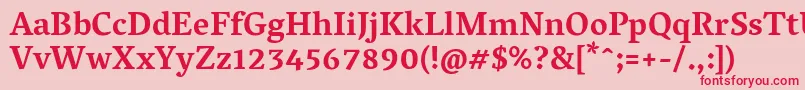 フォントVesperlibreBold – ピンクの背景に赤い文字