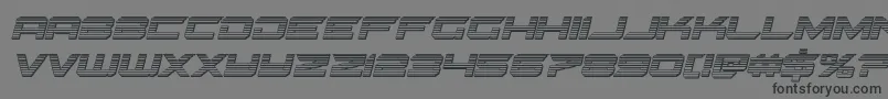 Gypsykillerchromeital-Schriftart – Schwarze Schriften auf grauem Hintergrund