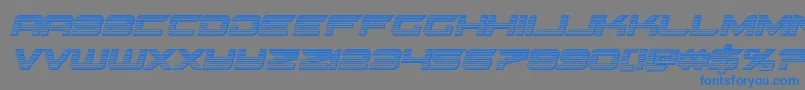 Gypsykillerchromeital-Schriftart – Blaue Schriften auf grauem Hintergrund