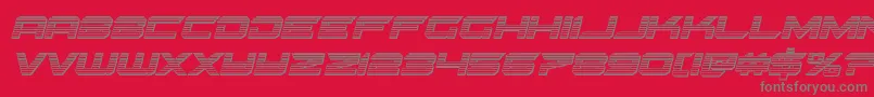 フォントGypsykillerchromeital – 赤い背景に灰色の文字