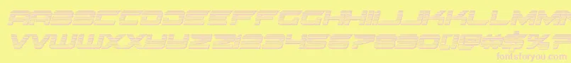 Fonte Gypsykillerchromeital – fontes rosa em um fundo amarelo