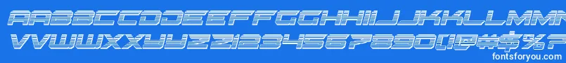 Шрифт Gypsykillerchromeital – белые шрифты на синем фоне