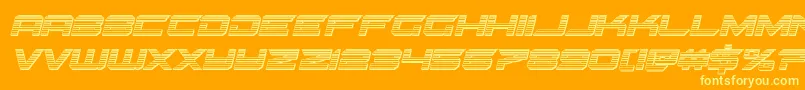Gypsykillerchromeital Font – Yellow Fonts on Orange Background