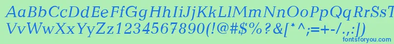 CandidaLtItalic Font – Blue Fonts on Green Background