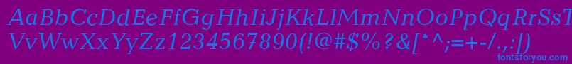 CandidaLtItalic Font – Blue Fonts on Purple Background