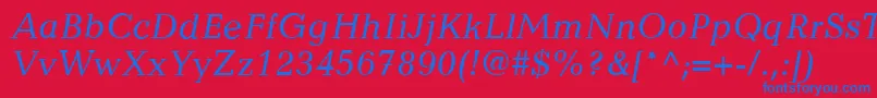 CandidaLtItalic Font – Blue Fonts on Red Background