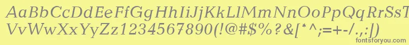CandidaLtItalic Font – Gray Fonts on Yellow Background